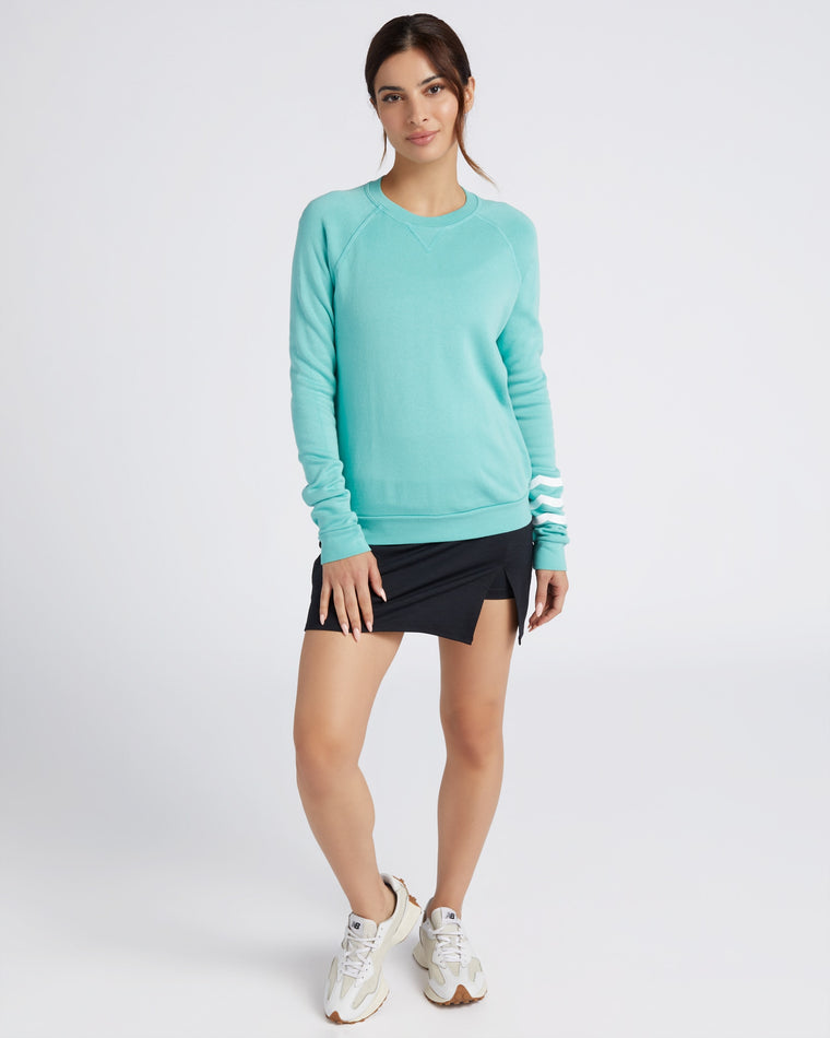 Pool Teal $|& Sol Angeles Waves Pullover - SOF Full Front