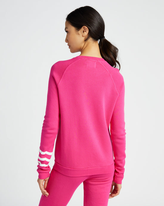 Dahlia Pink $|& Sol Angeles Waves Pullover - SOF Back
