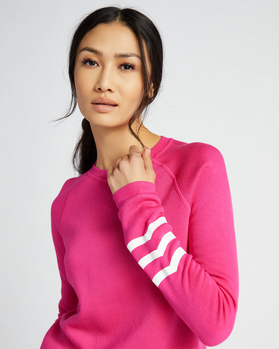Dahlia Pink $|& Sol Angeles Waves Pullover - SOF Detail