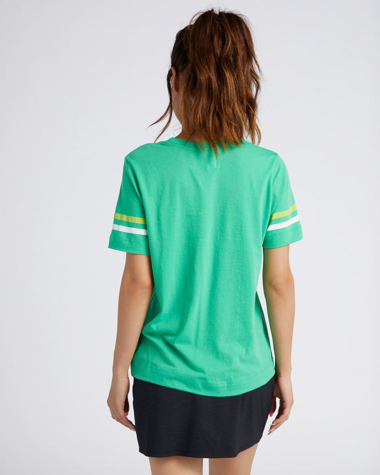 Lime Green $|& Sol Angeles Country Club Stripe Crew - SOF Back