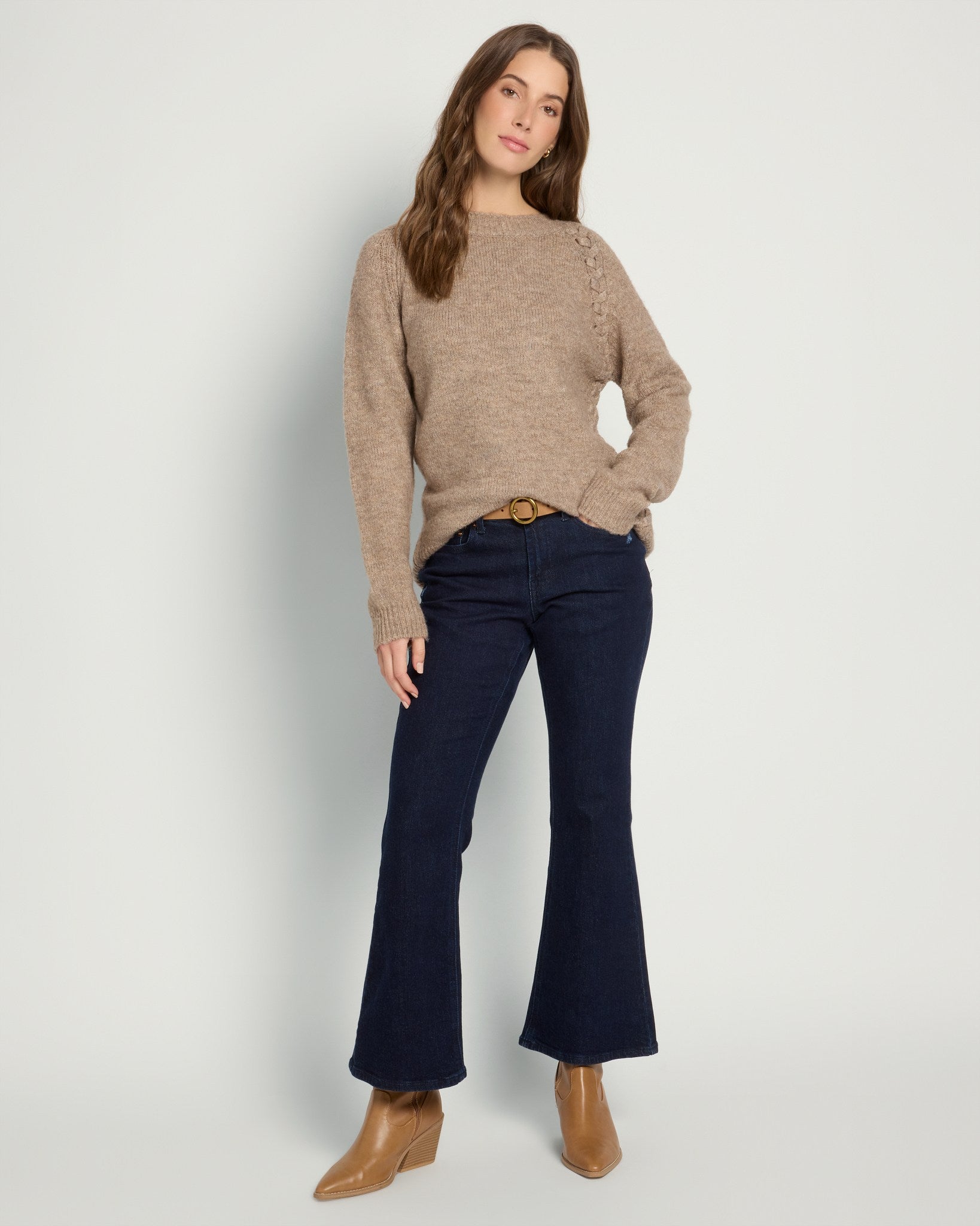 Mushroom $|& Vigoss Braided Pullover Sweater - UGC On Fig