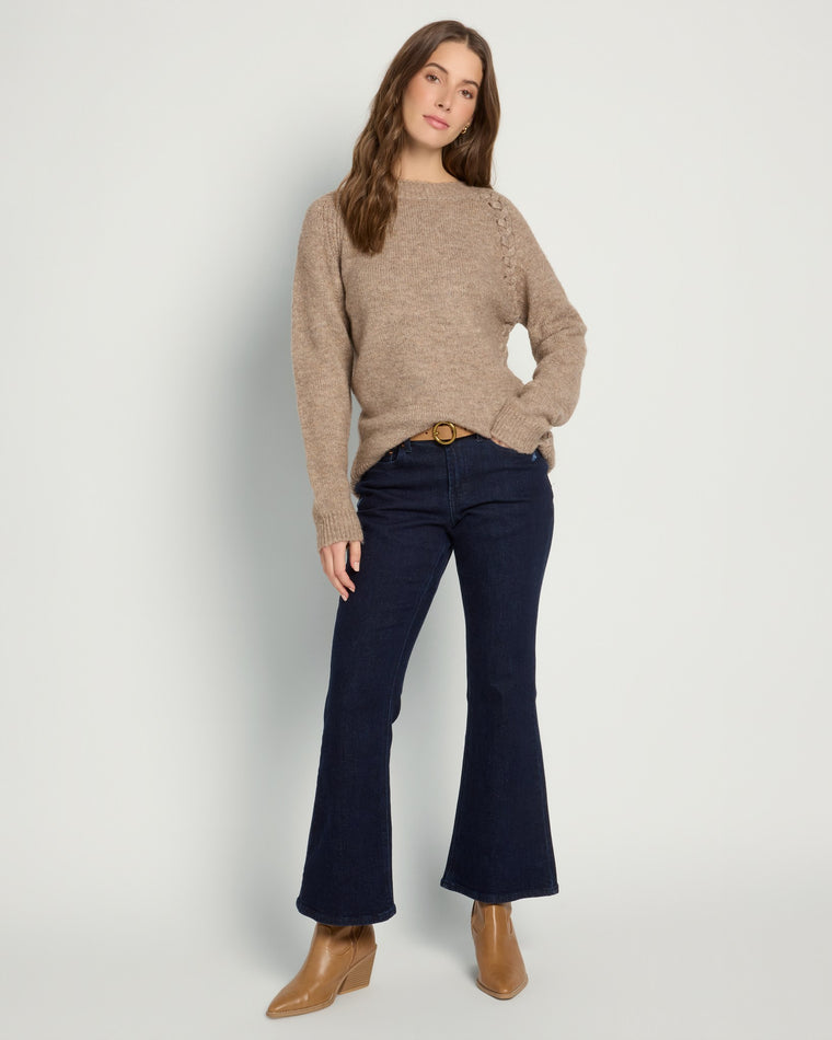 Mushroom $|& Vigoss Braided Pullover Sweater - UGC On Fig
