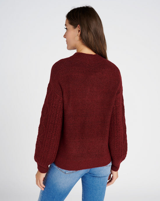 Deep Rose $|& Vigoss Cable Sleeve Sweater - SOF Back