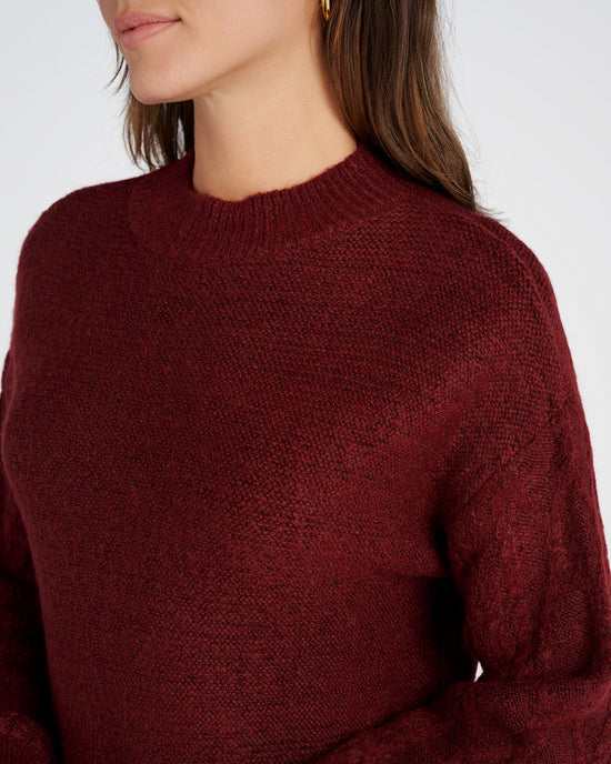 Deep Rose $|& Vigoss Cable Sleeve Sweater - SOF Detail