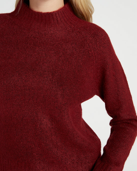 Deep Rose $|& Vigoss Mock Neck Sweater - SOF Detail
