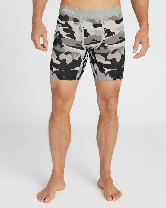 Ghost Camo Grey $|& Wood Underwear Biker Brief - SOF Front