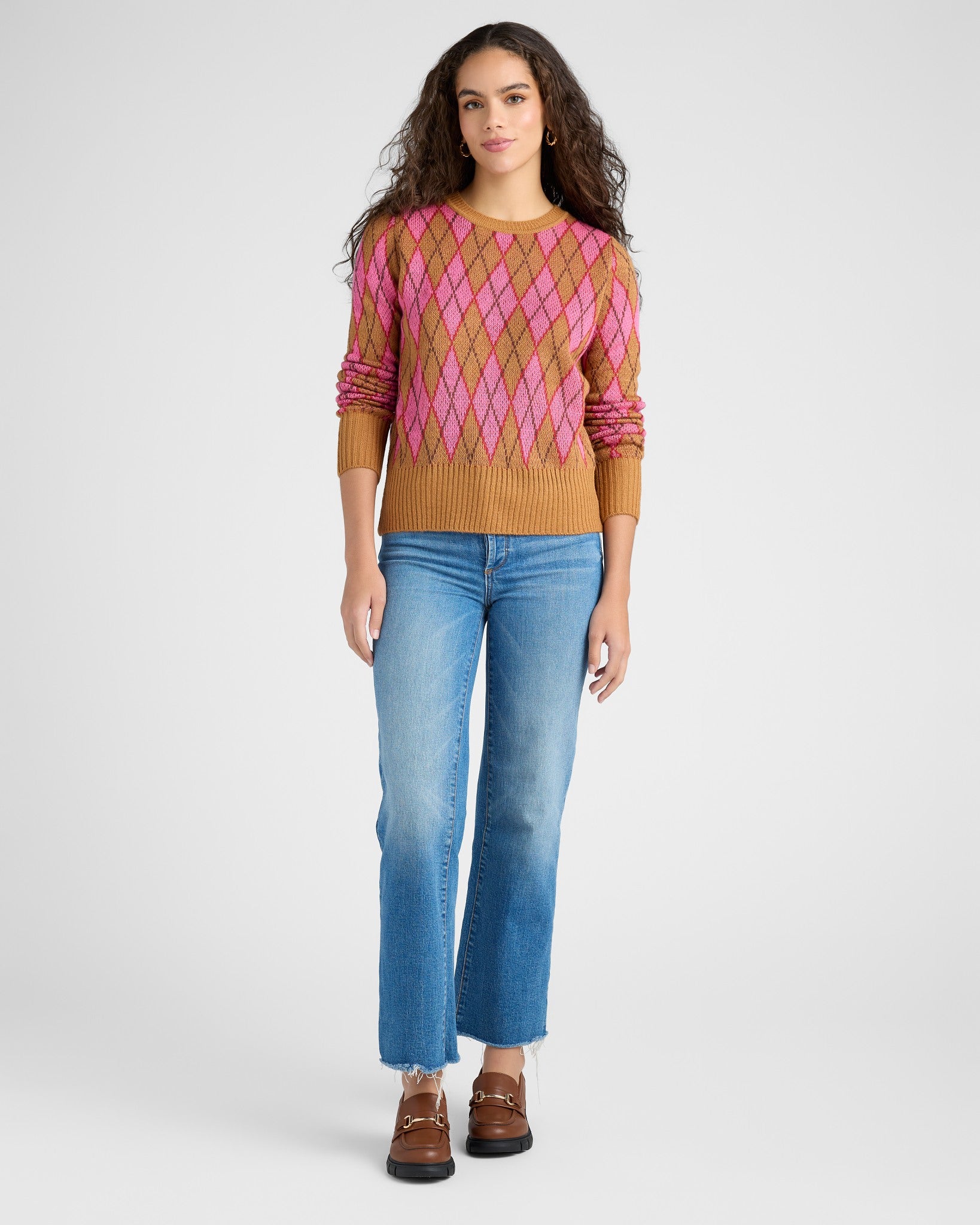 Camel $|& Vigoss Argyle Sweater - SOF Full Front