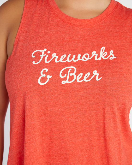 Poppy Red $|& 78 & Sunny Fireworks Graphic Tank - SOF Detail