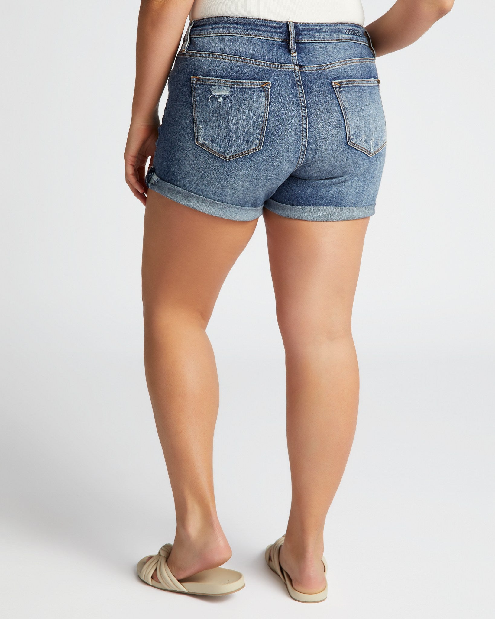 Dark Wash Blue $|& Vigoss Marley Cuffed Short - SOF Back