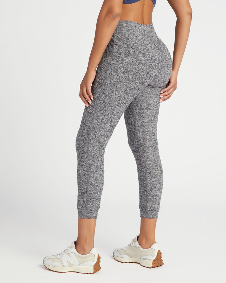 Heather Grey $|& Interval Spacedye Motion Midi Jogger - SOF Back