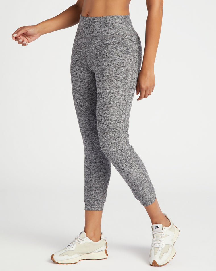 Heather Grey $|& Interval Spacedye Motion Midi Jogger - SOF Front