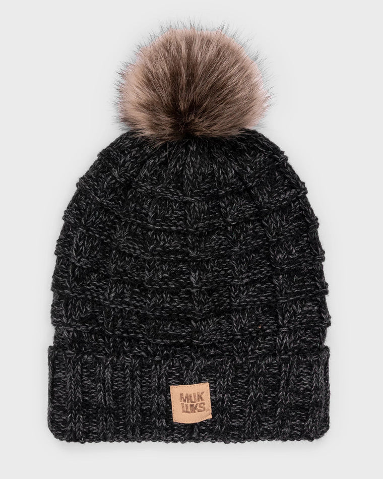 Ebony $|& MUK LUKS Beanie and Mitten Set - VOF Detail