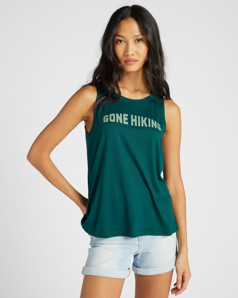 Forest Green $|& Herizon Gone Hiking Graphic Tank - SOF Front