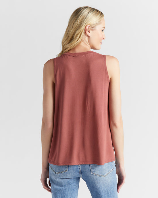 Heathered Plum $|& Herizon Joshua Tree Graphic Tank - SOF Back