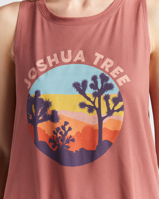 Heathered Plum $|& Herizon Joshua Tree Graphic Tank - SOF Detail