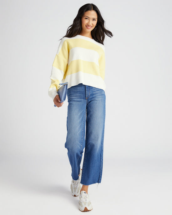 Lemonade $|& Vigoss Rugby Stripe Pullover Sweater - SOF Full Front