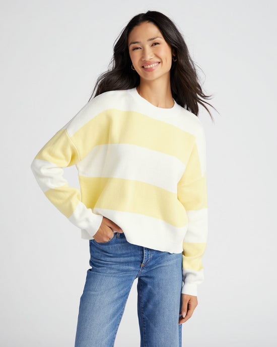 Lemonade $|& Vigoss Rugby Stripe Pullover Sweater - SOF Front