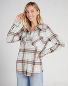 Grey Green Brown Plaid $|& Thread & Supply Lewis Plaid Shirt - SOF Front