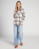 Grey Green Brown Plaid $|& Thread & Supply Lewis Plaid Shirt - SOF Full Front