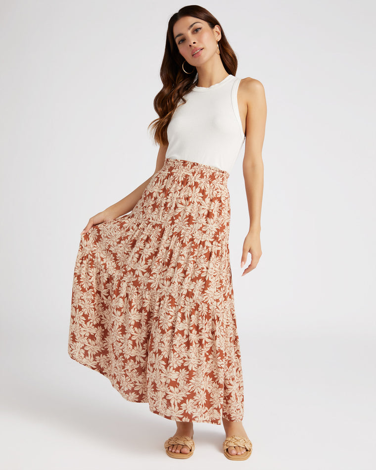 Mocha $|& Be Cool Floral Maxi Skirt - SOF Full Front