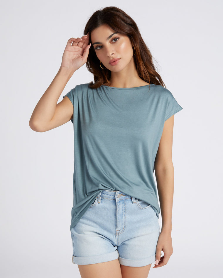 Goblin Blue $|& 78 & Sunny Brentwood Boat Neck Top - SOF Front