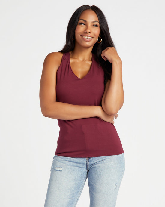 Elderberry $|& Loveappella Strappy Layering Tank - SOF Front
