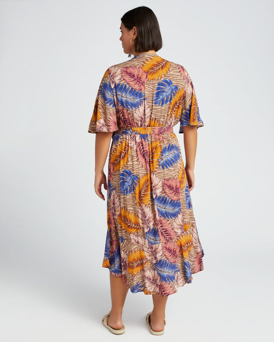 Mocha $|& Chris & Carol Printed Woven Resort Dress - SOF Back
