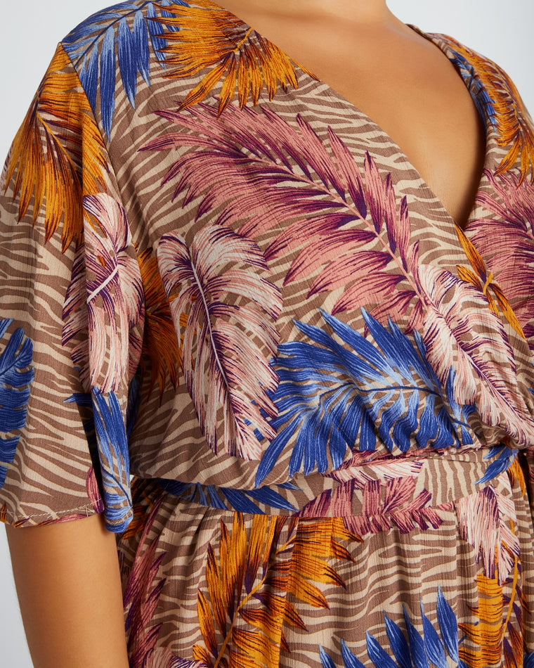 Mocha $|& Chris & Carol Printed Woven Resort Dress - SOF Detail