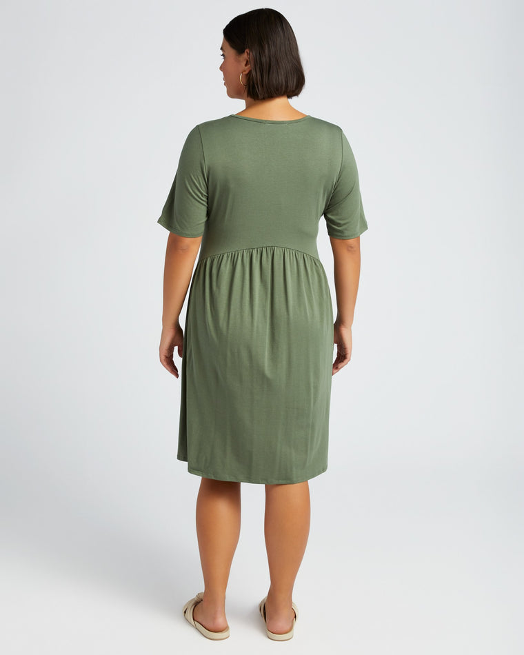Green $|& Chris & Carol Solid Pocket Dress - SOF Back