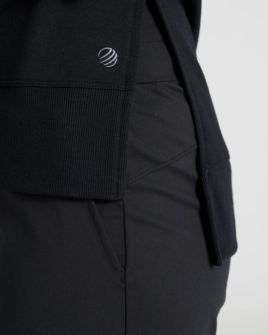 Black $|& MPG Sport Serene Side Slit Pullover - SOF Detail