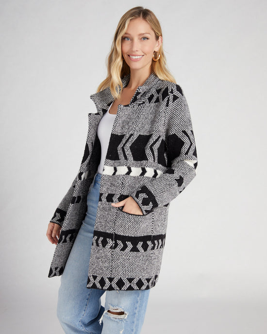 Grey Cozy Signs $|& OneWorld Sweater Coatigan - SOF Front