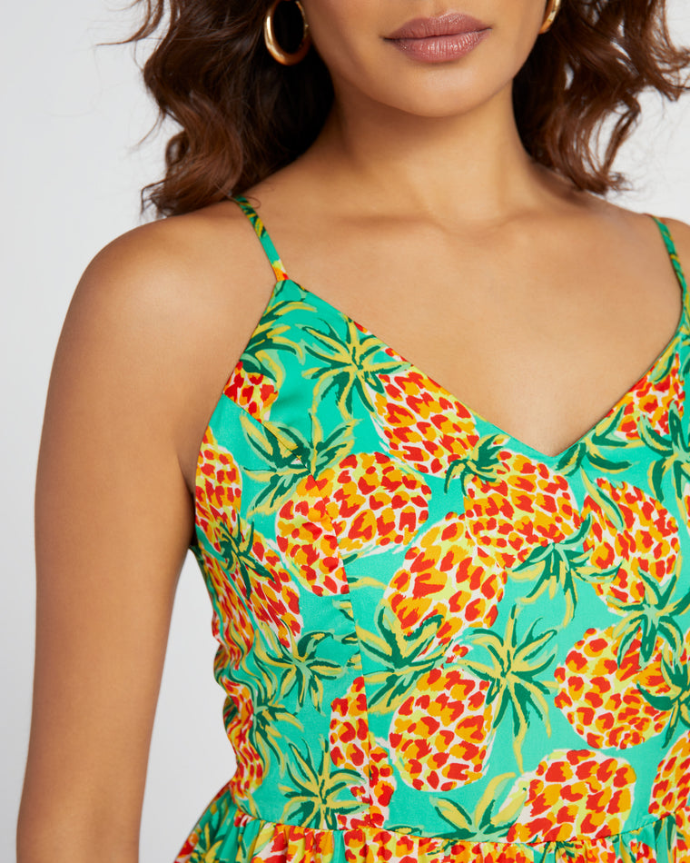 Green Orange $|& Skies Are Blue Printed Maxi Dress - SOF Detail