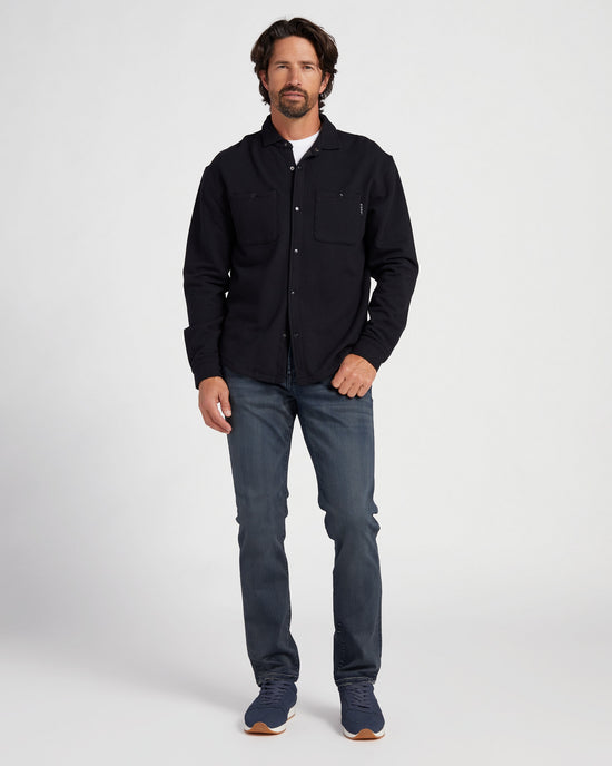Black $|& Glyder Trek Button Front Shirt Jacket - SOF Full Front