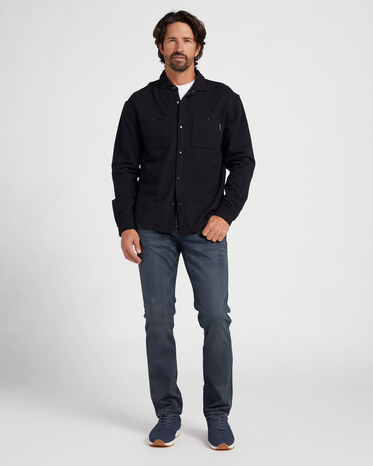 Black $|& Glyder Trek Button Front Shirt Jacket - SOF Full Front