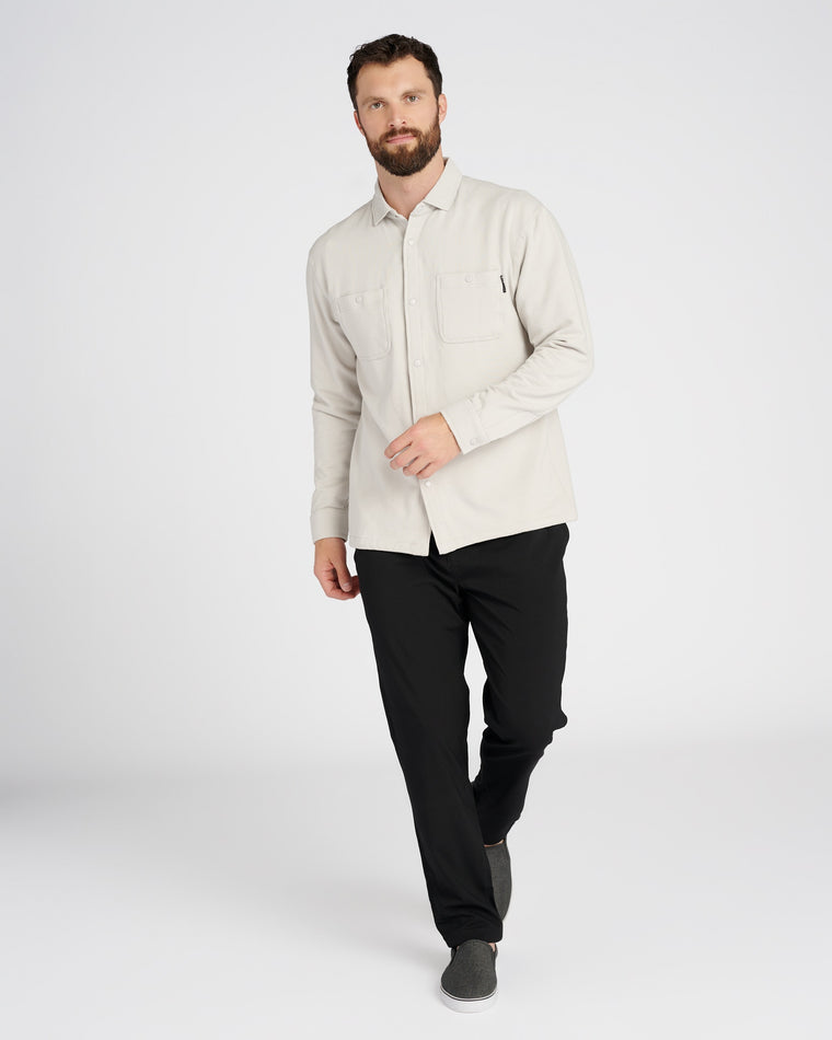 Ash Grey $|& Glyder Trek Button Front Shirt Jacket - SOF Full Front