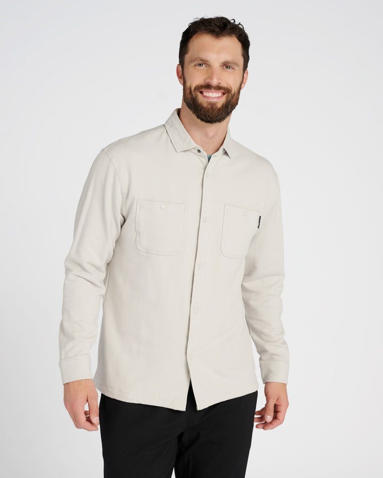 Ash Grey $|& Glyder Trek Button Front Shirt Jacket - SOF Front