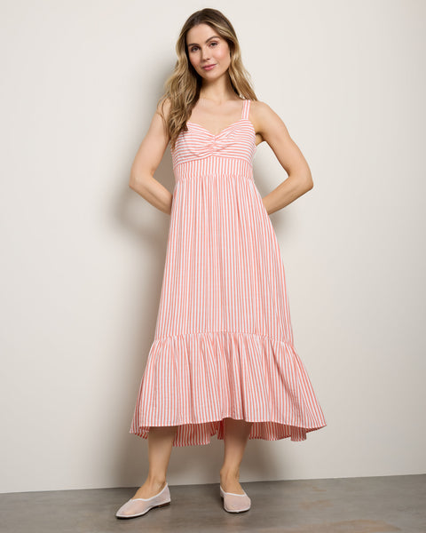 Striped Sweetheart Maxi Dress