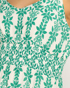 White-Kelly Green $|& Skies Are Blue Print Midi Dress - SOF Full Front