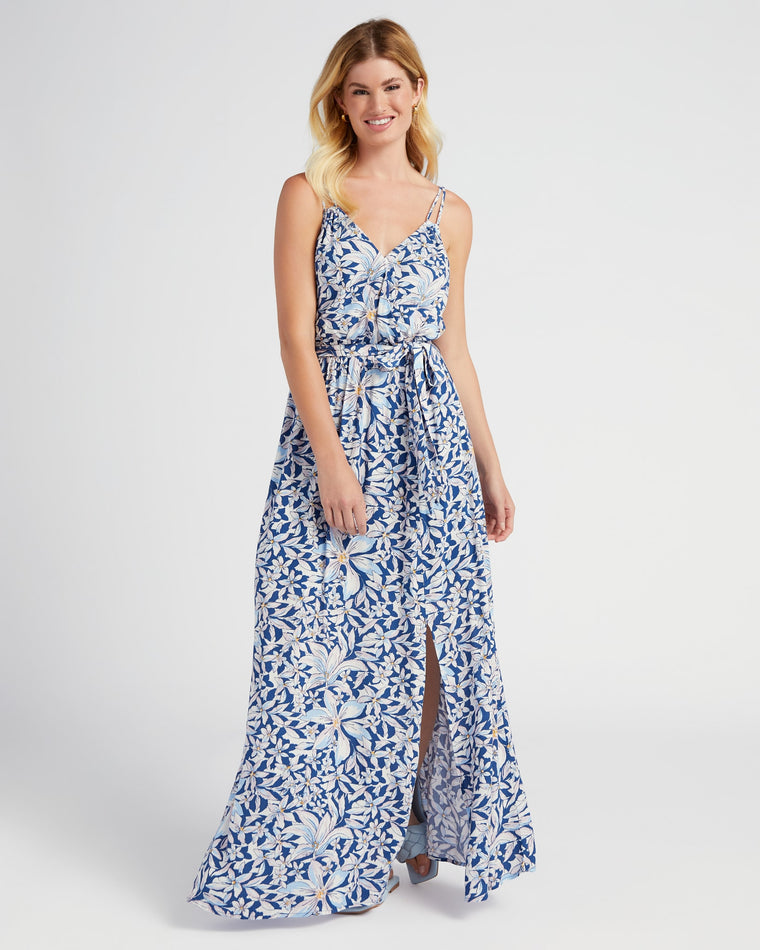 White Navy $|& Skies Are Blue Maxi Floral Dress - SOF Front