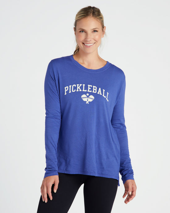 Sapphire $|& good hYOUman Suzanne Pickelball Long Sleeve - SOF Front