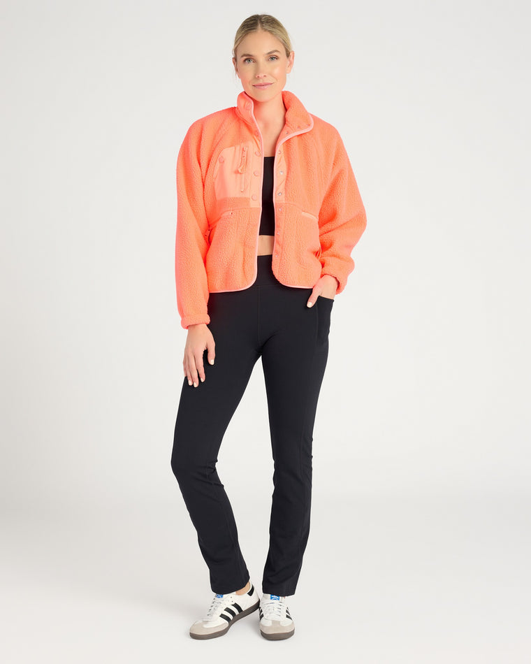 Neon Coral $|& Free People Movement Hit The Slopes Jacket - SOF Full Front