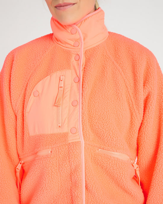 Neon Coral $|& Free People Movement Hit The Slopes Jacket - SOF Detail