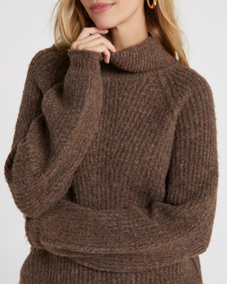 Brown $|& Molly Bracken Knit Mock Neck Pullover - SOF Detail