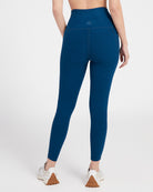 Blue Gem Heather $|& Beyond Yoga Spacedye Out Of Pocket High Waisted Midi Legging - SOF Back