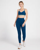Blue Gem Heather $|& Beyond Yoga Spacedye Out Of Pocket High Waisted Midi Legging - SOF Full Front