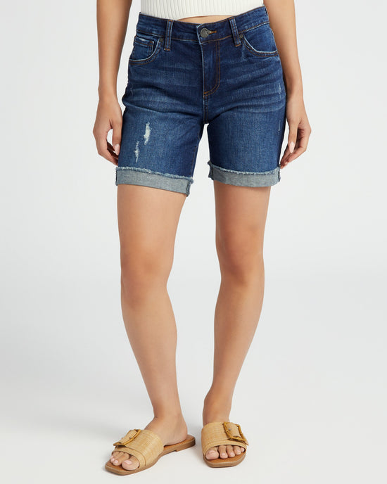 Animating Blue $|& Kut From The Kloth Catherine Boyfriend Short - SOF Front