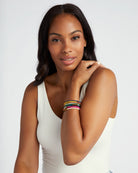 Gold Colorblock $|& Ink + Alloy Seed Bead Stretch Bracelets - Set of 10 - SOF Detail