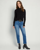 Black $|& Skies Are Blue Mock Neck Sweater with Button Detail - UGC On Fig
