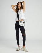 Silver Liquid $|& Think Royln Diagonal Bum Bag 2.0 - SOF Full Front