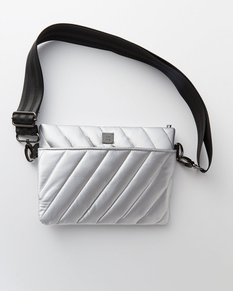 Silver Liquid $|& Think Royln Diagonal Bum Bag 2.0 - Hanger Front